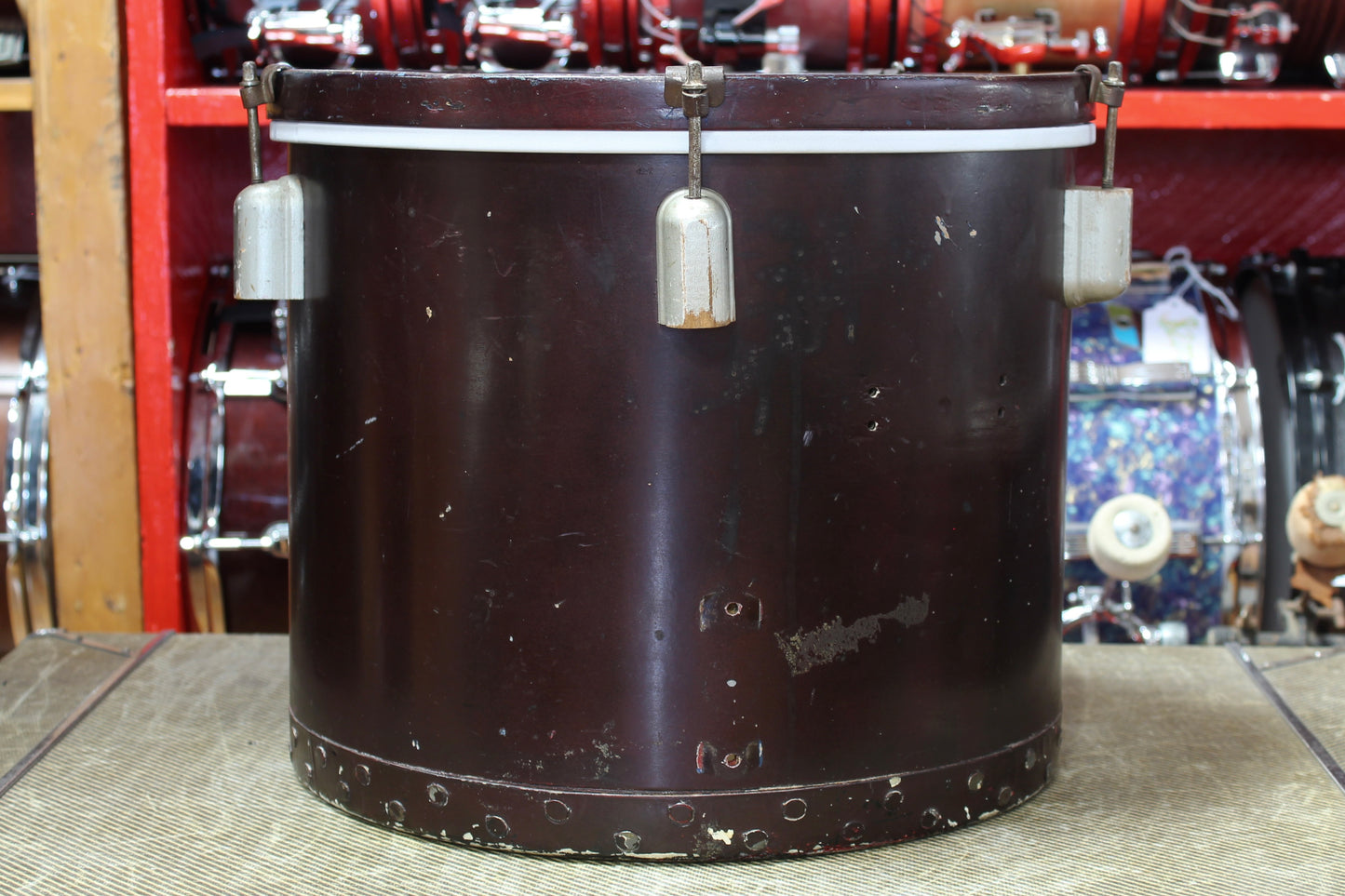 1940-50's Gretsch/Kent Drum set in Burgundy Lacquer 14"x22" 12"x14" 9"x13"