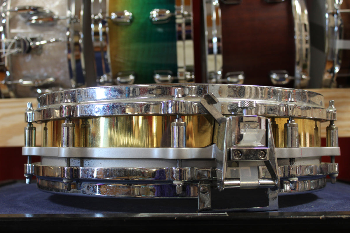 2000s Pearl 3.5x14 Piccolo Free Floater Brass Snare Drum