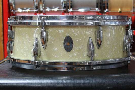 1950's Ajax B&H 5"x14" Snare Drum in White Marine Pearl