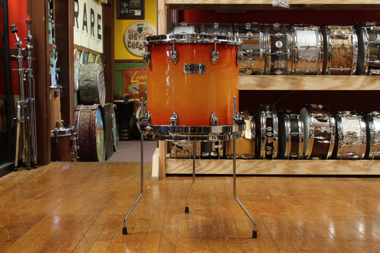 1990s Ayotte Custom Maple Sunburst Drum Kit 14x20 14x14 8x12 5.5x14