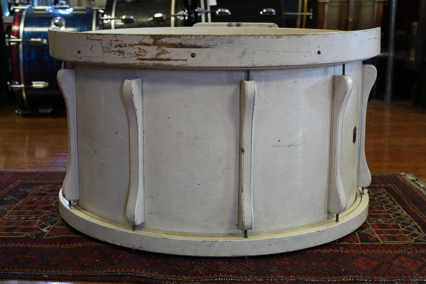 1940's Leedy Dreadnaught 14"x26" Bass Drum in White Lacquer