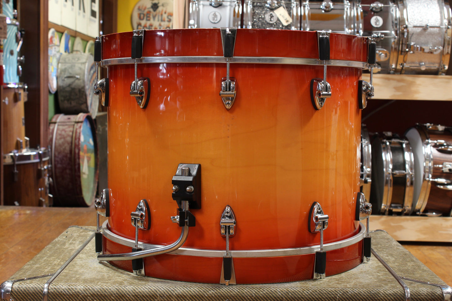 1990s Ayotte Custom Maple Sunburst Drum Kit 14x20 14x14 8x12 5.5x14