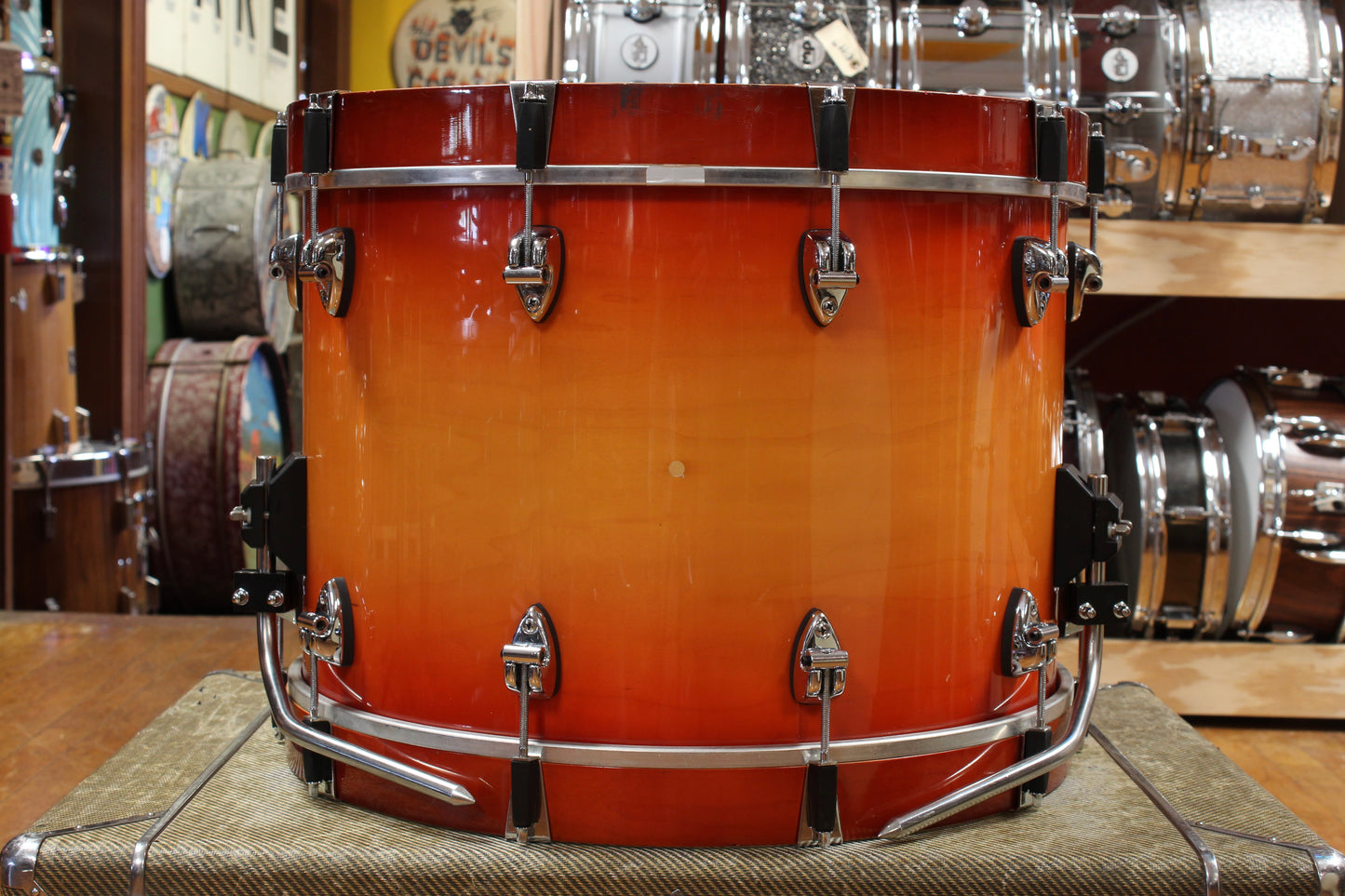 1990s Ayotte Custom Maple Sunburst Drum Kit 14x20 14x14 8x12 5.5x14