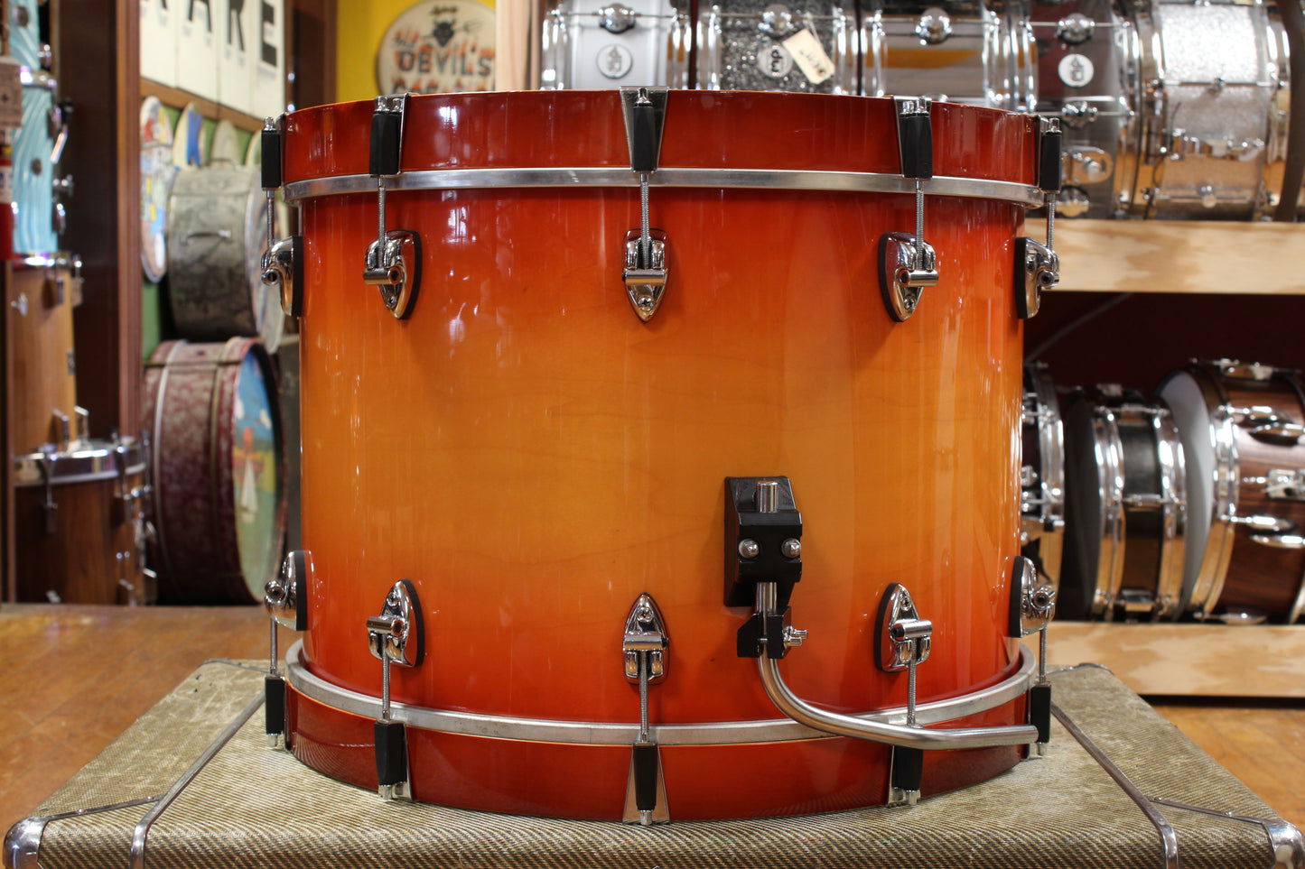 1990s Ayotte Custom Maple Sunburst Drum Kit 14x20 14x14 8x12 5.5x14