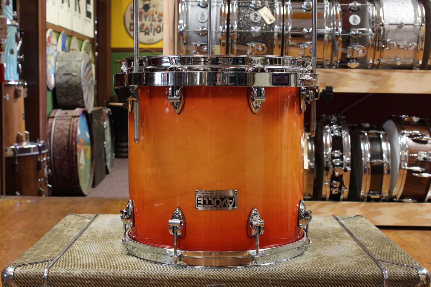 1990s Ayotte Custom Maple Sunburst Drum Kit 14x20 14x14 8x12 5.5x14