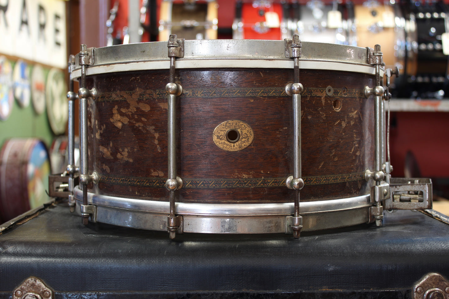 1920s Ludwig & Ludwig 6.5x14 Super-Sensitive with Decorative Inlay