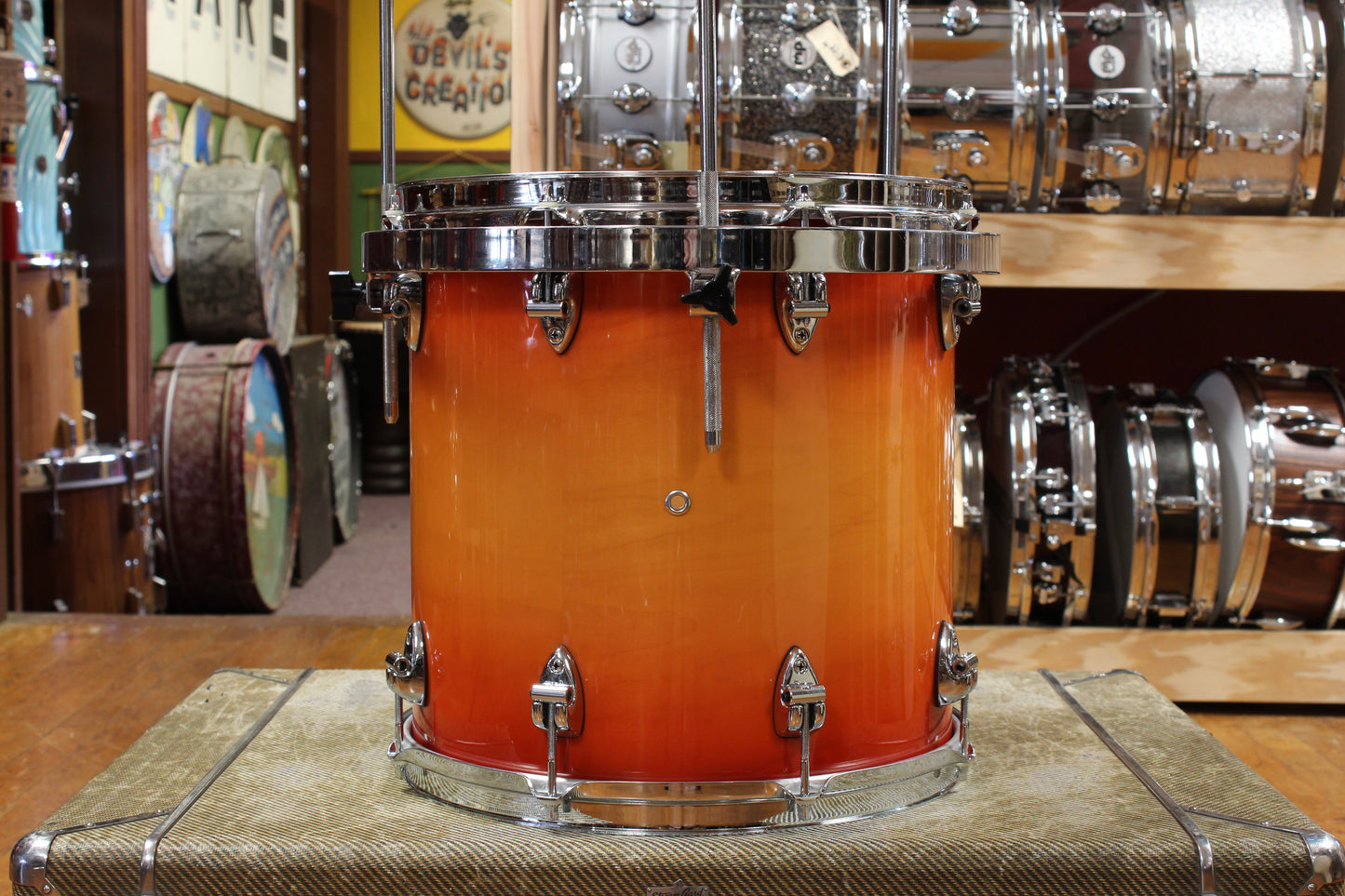 1990s Ayotte Custom Maple Sunburst Drum Kit 14x20 14x14 8x12 5.5x14