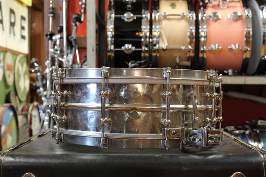 1920s Ludwig Nickel Over Brass 5x14 Super Sensitive Snare Drum