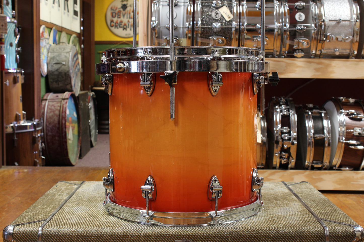 1990s Ayotte Custom Maple Sunburst Drum Kit 14x20 14x14 8x12 5.5x14