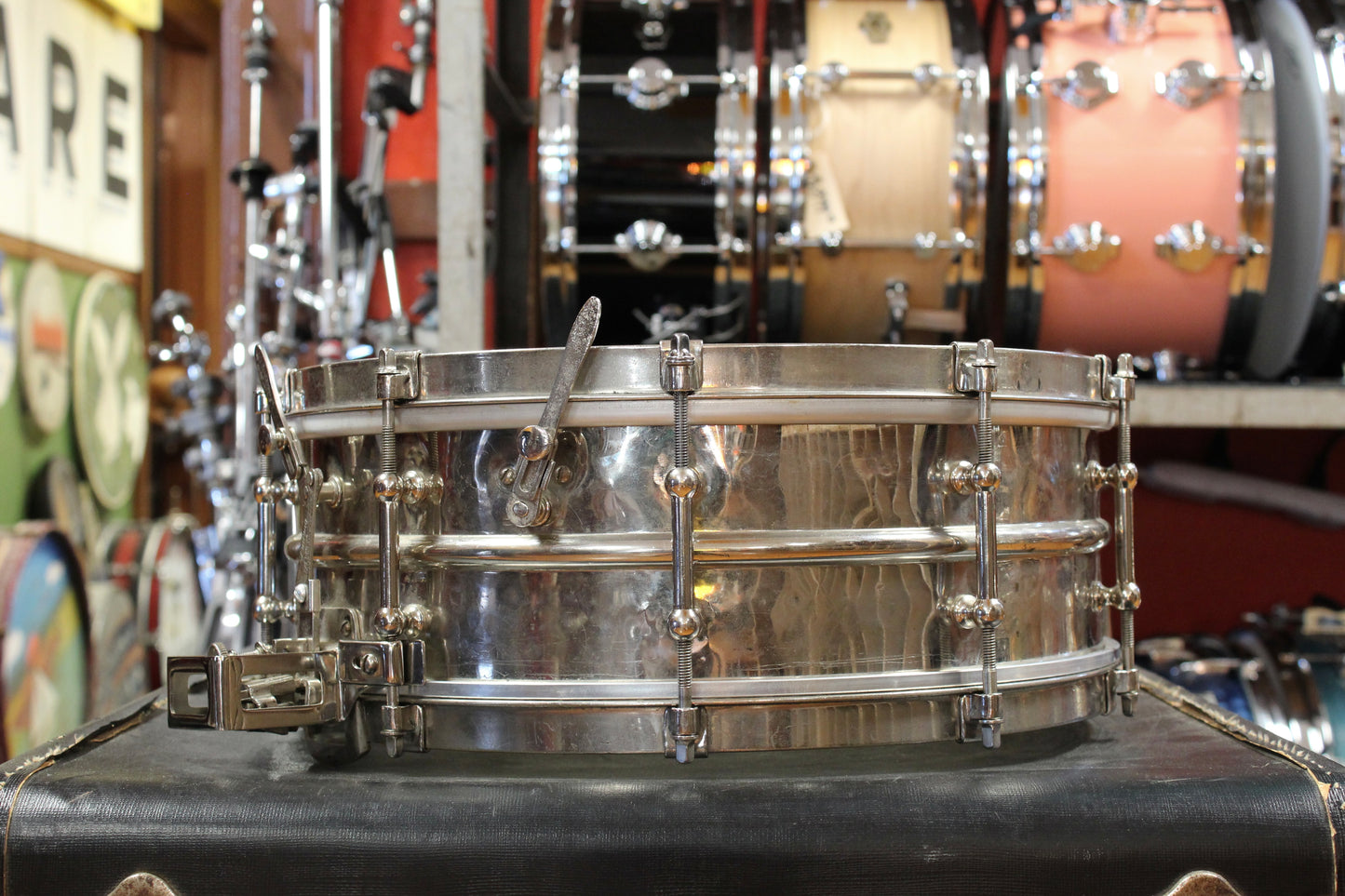 1920s Ludwig Nickel Over Brass 5x14 Super Sensitive Snare Drum
