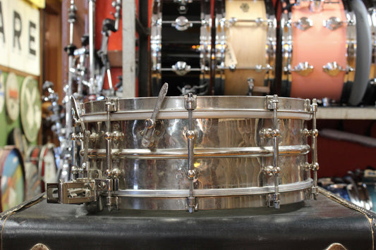 1920s Ludwig Nickel Over Brass 5x14 Super Sensitive Snare Drum