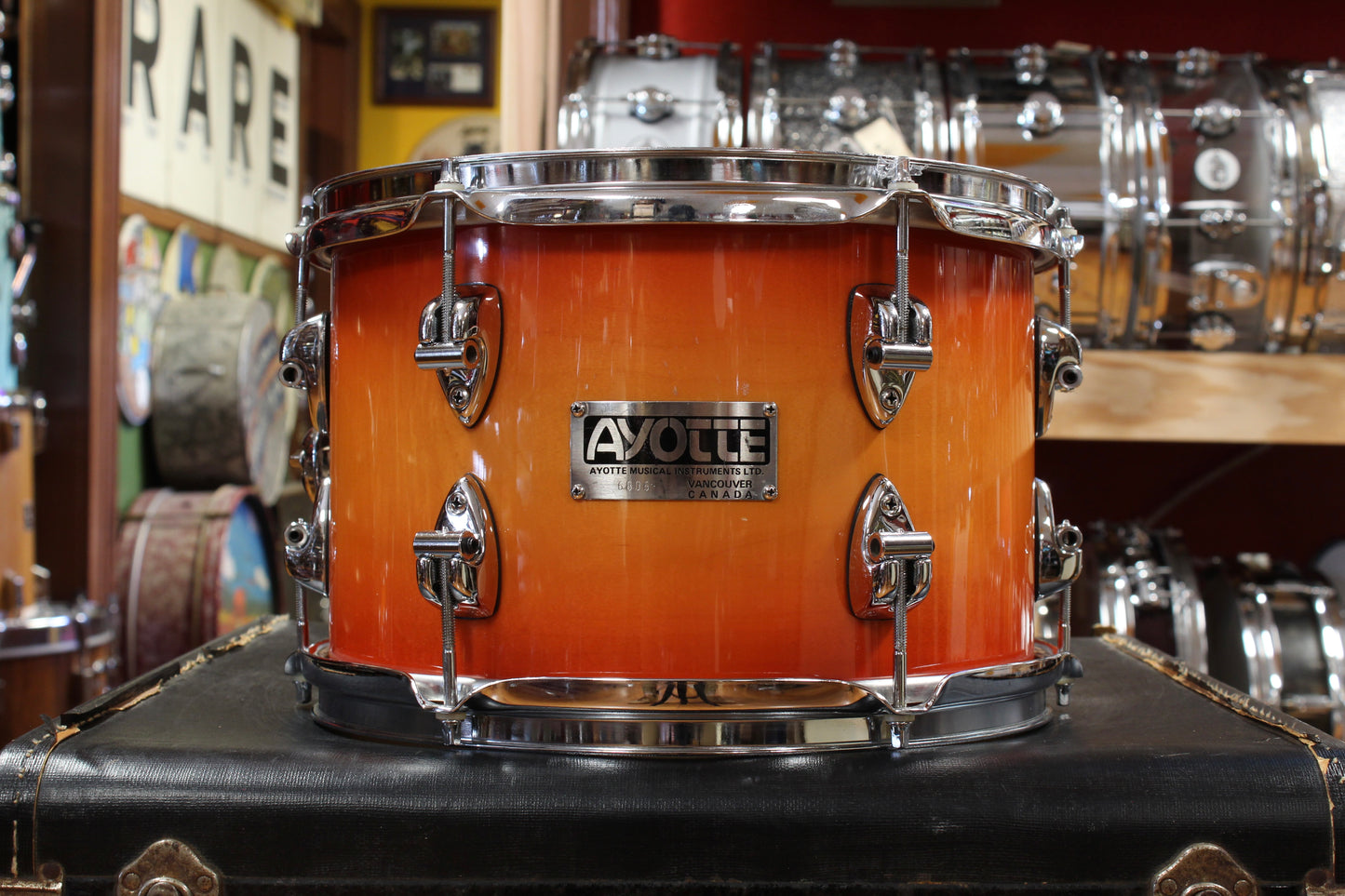 1990s Ayotte Custom Maple Sunburst Drum Kit 14x20 14x14 8x12 5.5x14