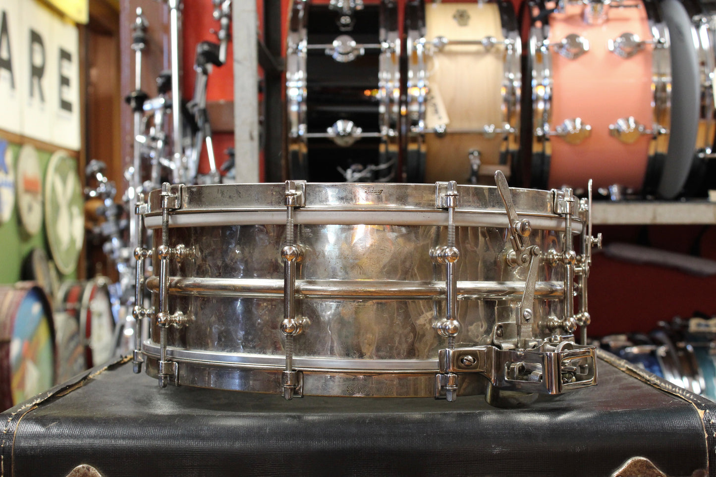 1920s Ludwig Nickel Over Brass 5x14 Super Sensitive Snare Drum
