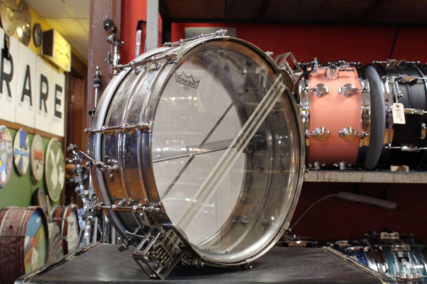 1920s Ludwig Nickel Over Brass 5x14 Super Sensitive Snare Drum