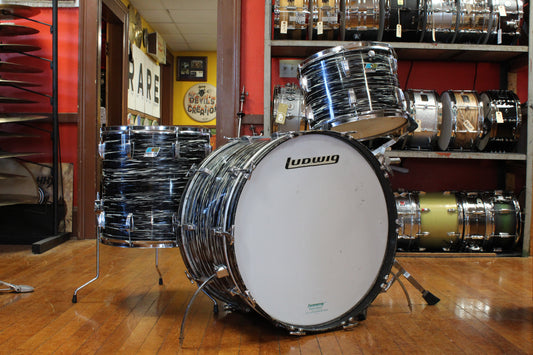 1970 Ludwig Drum Kit in Black Oyster Pearl 14x24 10x14 16x16