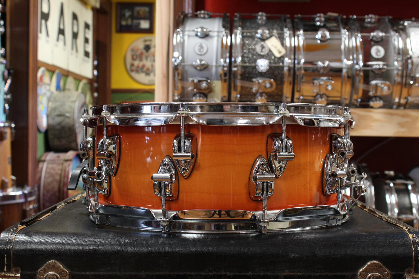 1990s Ayotte Custom Maple Sunburst Drum Kit 14x20 14x14 8x12 5.5x14