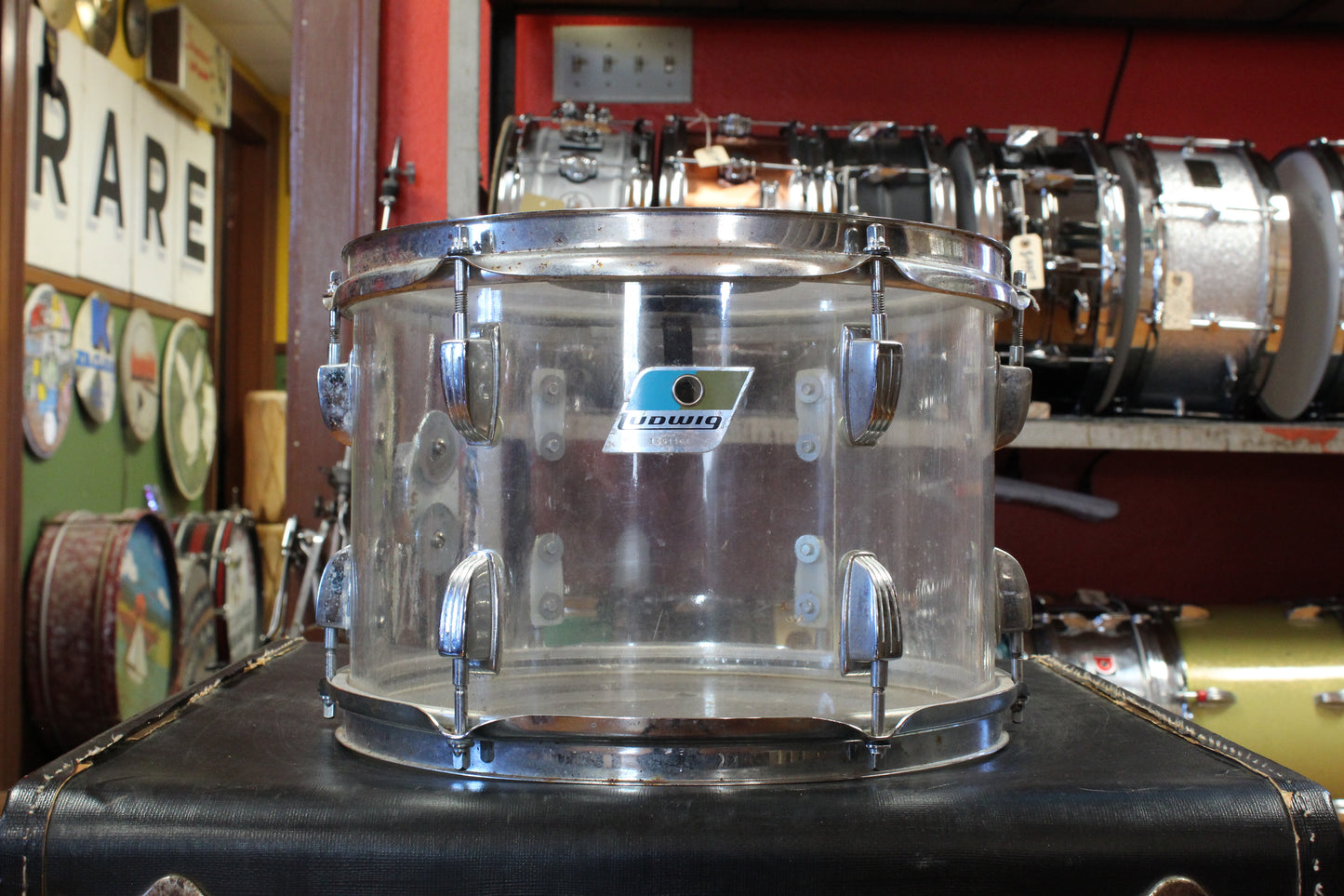 1976 Ludwig 8x12 Vistalite Tom in Clear Acrylic