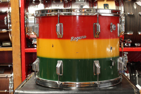 1960's Rogers 12"x15" Marching Snare in Red/Yellow/Green Duco