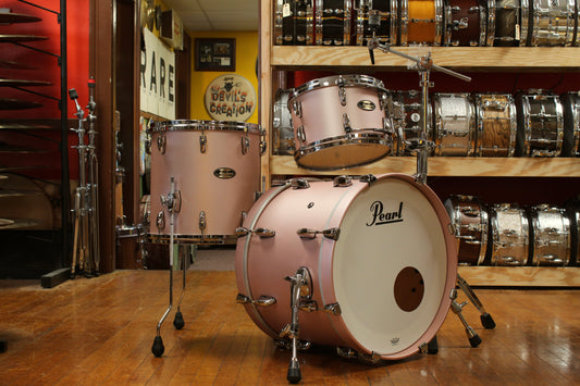Pearl Masters Maple Gum in Satin Rose Gold 14x20 14x14 8x12