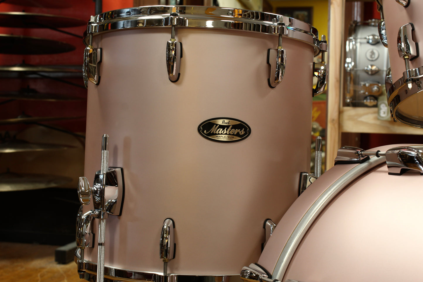 Pearl Masters Maple Gum in Satin Rose Gold 14x20 14x14 8x12