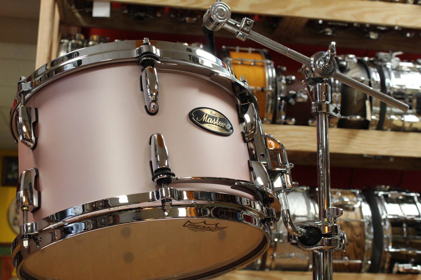 Pearl Masters Maple Gum in Satin Rose Gold 14x20 14x14 8x12