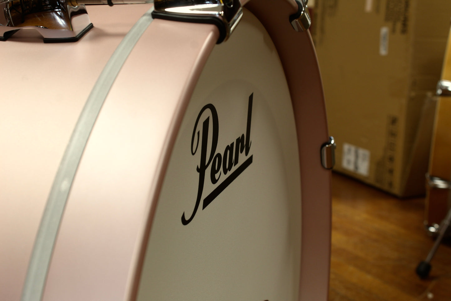 Pearl Masters Maple Gum in Satin Rose Gold 14x20 14x14 8x12