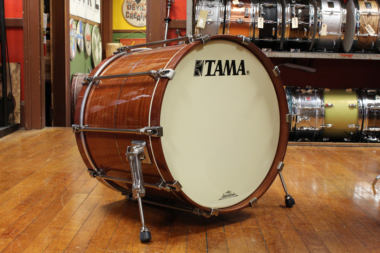2000s Tama Starclassic Omnitune in Natural Bubinga 18x22 9x12 16x16 6.5x14