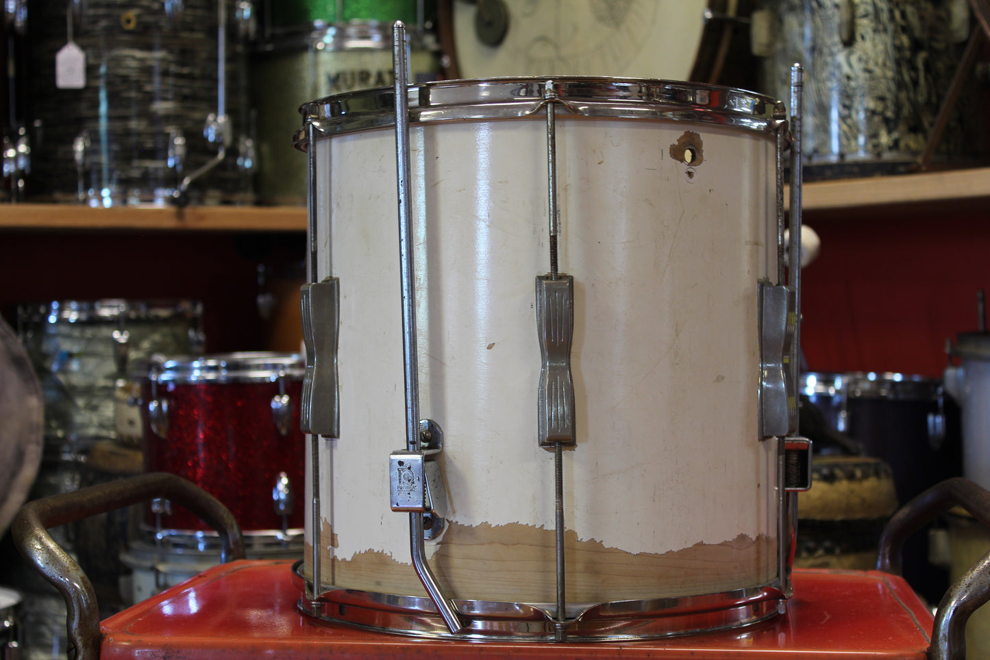 1960's Ludwig Drum kit in White Duco 14x22 14x14 8x12