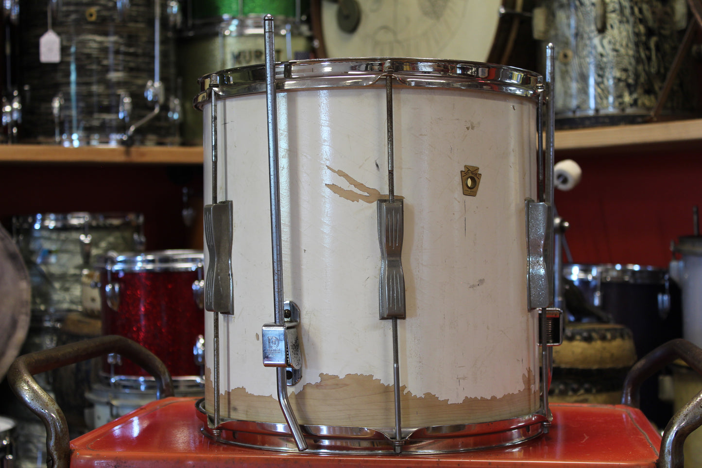 1960's Ludwig Drum kit in White Duco 14x22 14x14 8x12