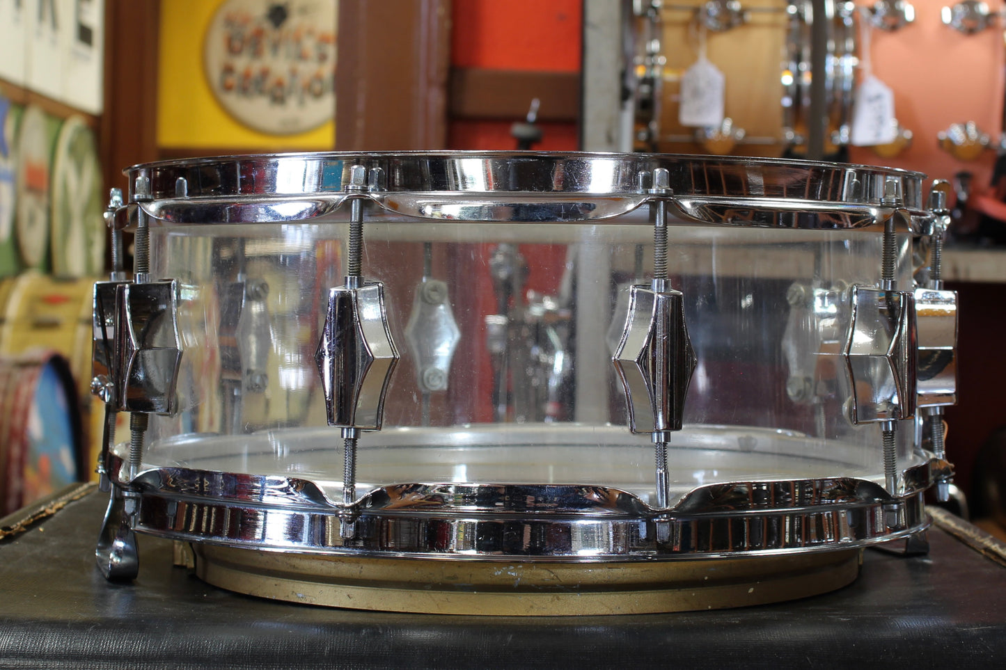 1970's Fibes 5"x14" Snare Drum in Clear Acrylic (Missing Badge)