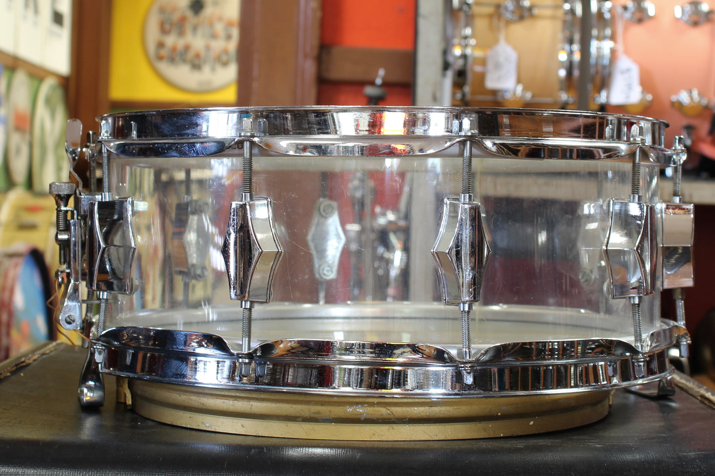 1970's Fibes 5"x14" Snare Drum in Clear Acrylic (Missing Badge)