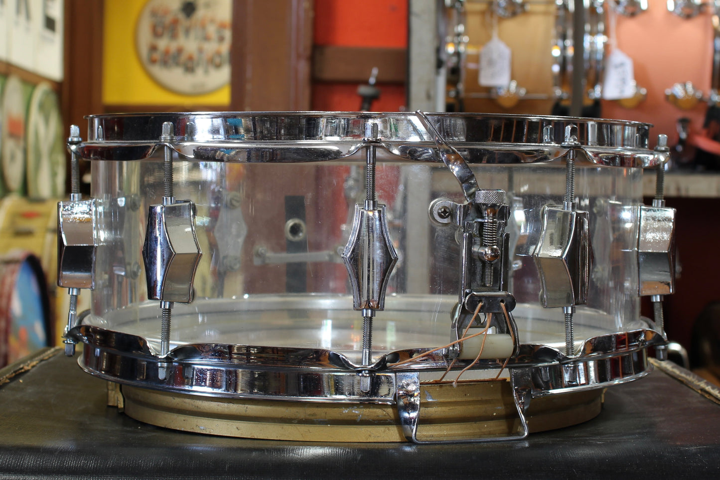 1970's Fibes 5"x14" Snare Drum in Clear Acrylic (Missing Badge)