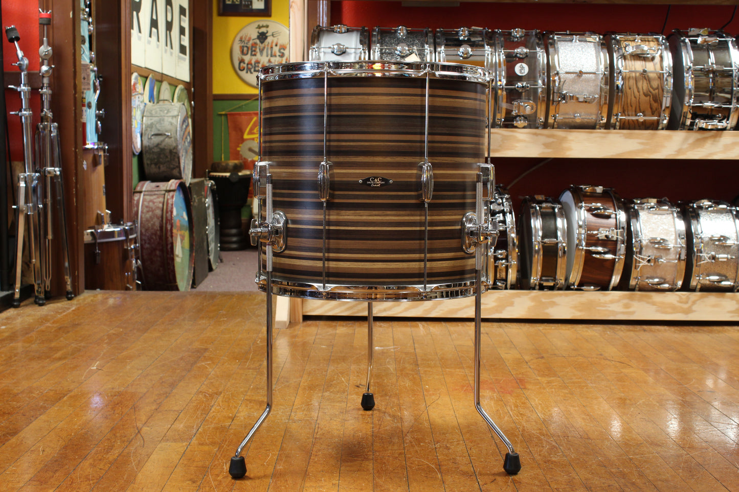 C&C Drum Company Player Date II Outfit in Brown Oyster 14x22 8x12 15x16