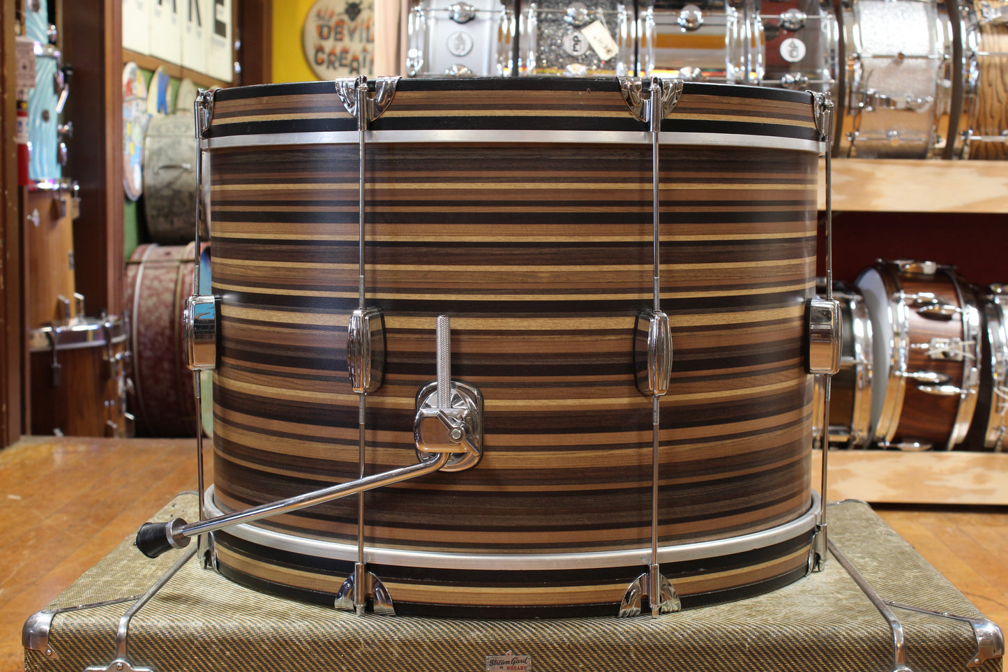 C&C Drum Company Player Date II Outfit in Brown Oyster 14x22 8x12 15x16