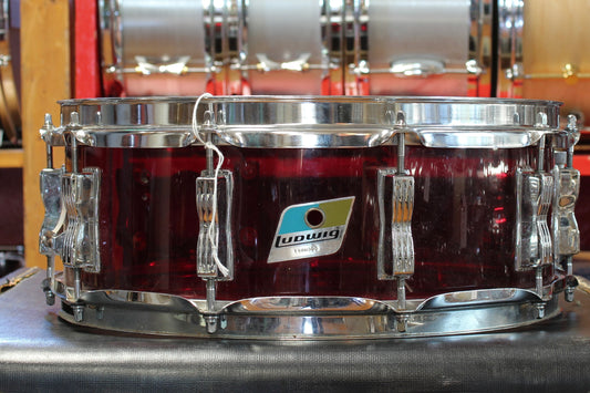 1970's Ludwig 5"x14" Vistalite Snare drum in Red