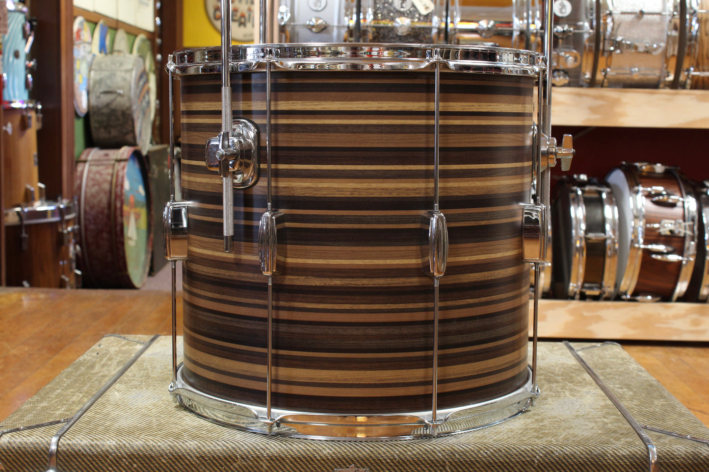 C&C Drum Company Player Date II Outfit in Brown Oyster 14x22 8x12 15x16