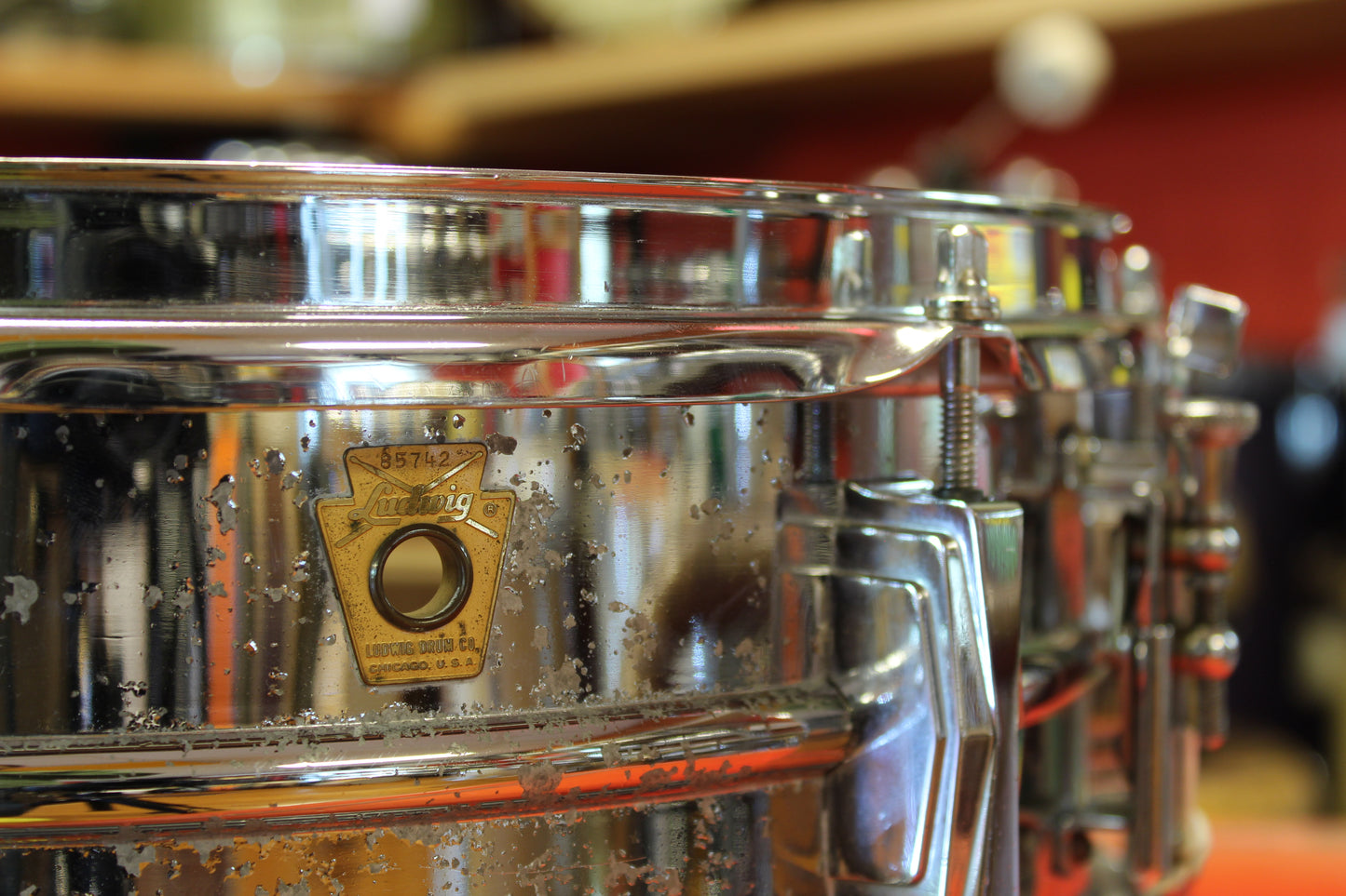 1964 Ludwig *8 Lug* Supraphonic 5"x14" Snare Drum Serial #85742