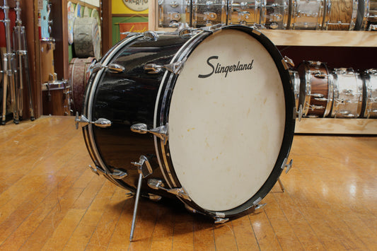 1970s Slingerland Pop Outfit In Black Beauty 14x22 8x12 9x13 14x16
