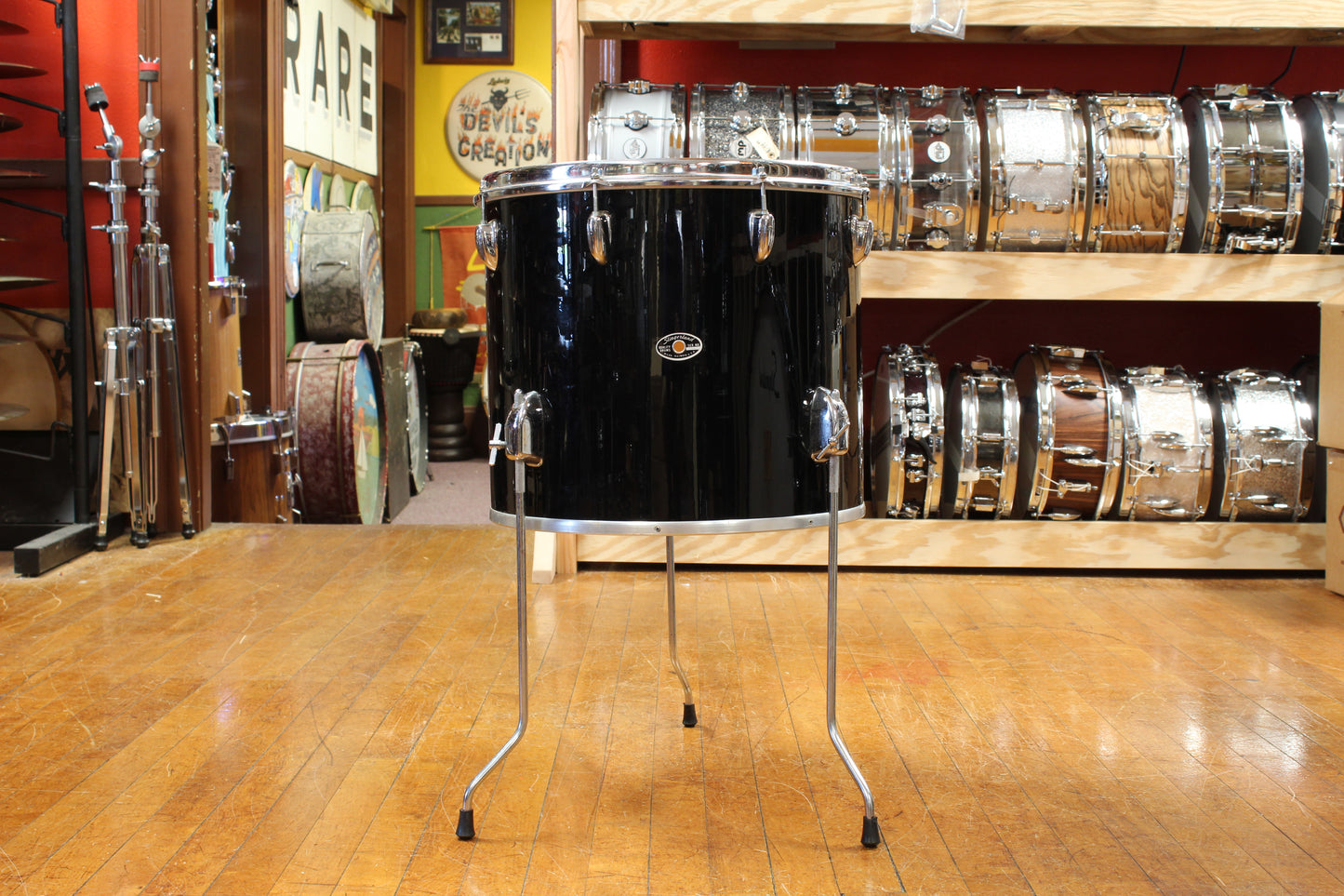 1970s Slingerland Pop Outfit In Black Beauty 14x22 8x12 9x13 14x16