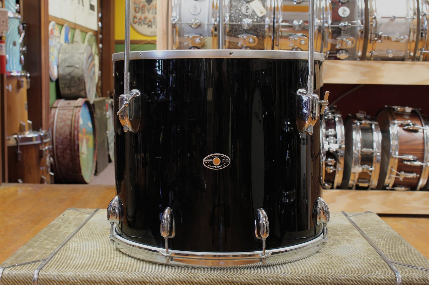 1970s Slingerland Pop Outfit In Black Beauty 14x22 8x12 9x13 14x16