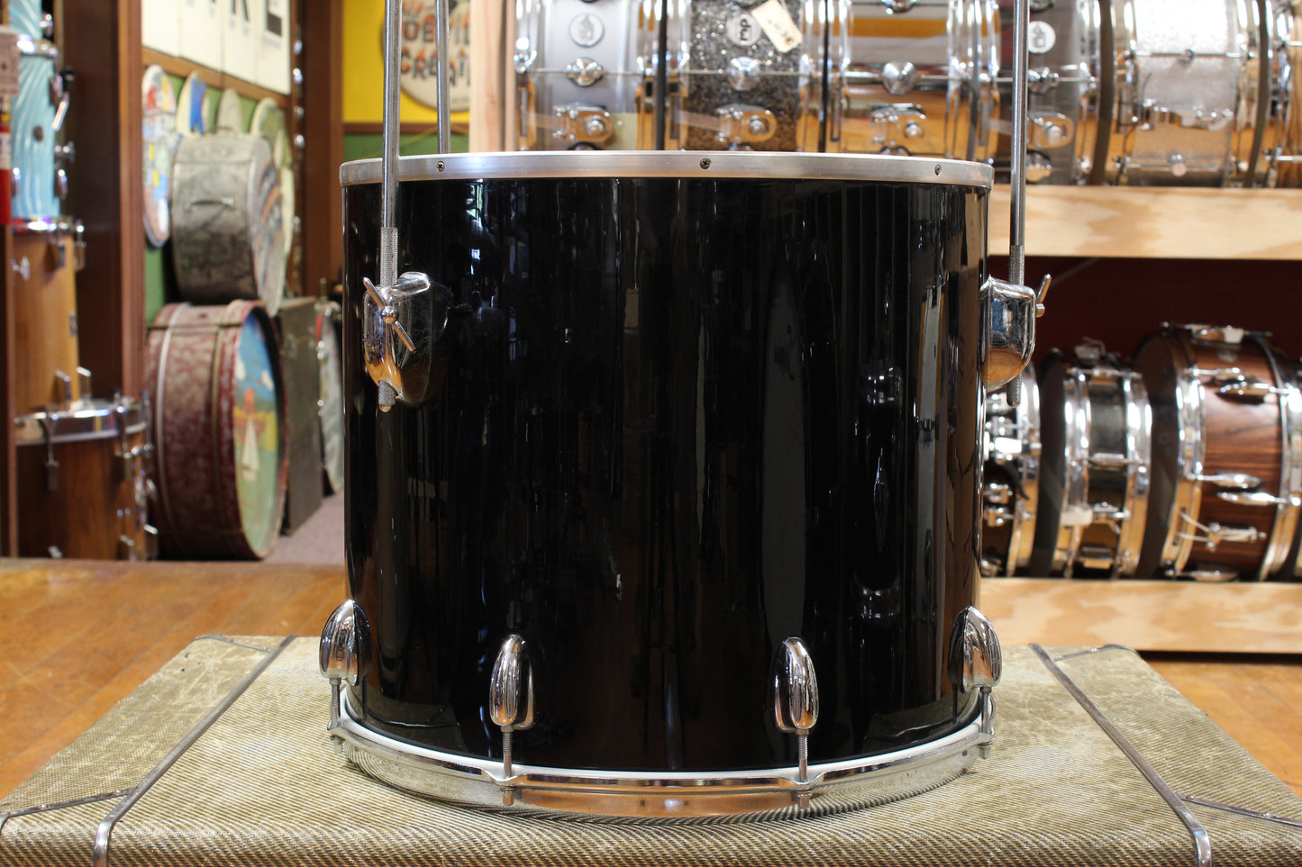 1970s Slingerland Pop Outfit In Black Beauty 14x22 8x12 9x13 14x16