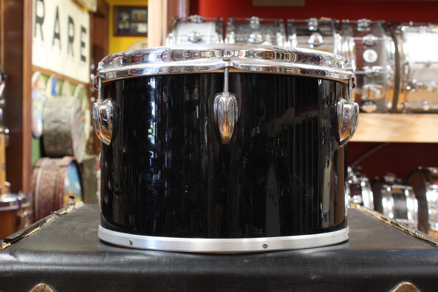 1970s Slingerland Pop Outfit In Black Beauty 14x22 8x12 9x13 14x16