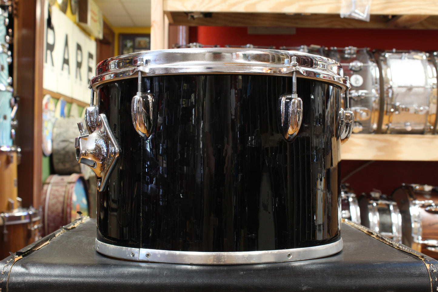 1970s Slingerland Pop Outfit In Black Beauty 14x22 8x12 9x13 14x16