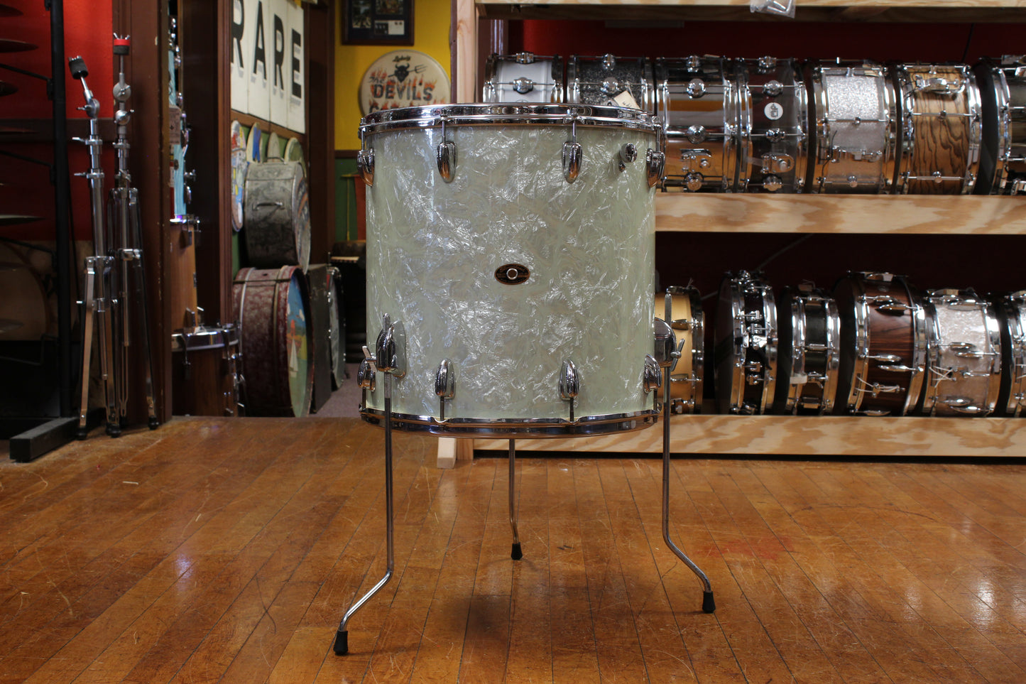 1960s Slingerland Gene Krupa Deluxe Outfit in White Marine Pearl 14x20 9x13 16x16