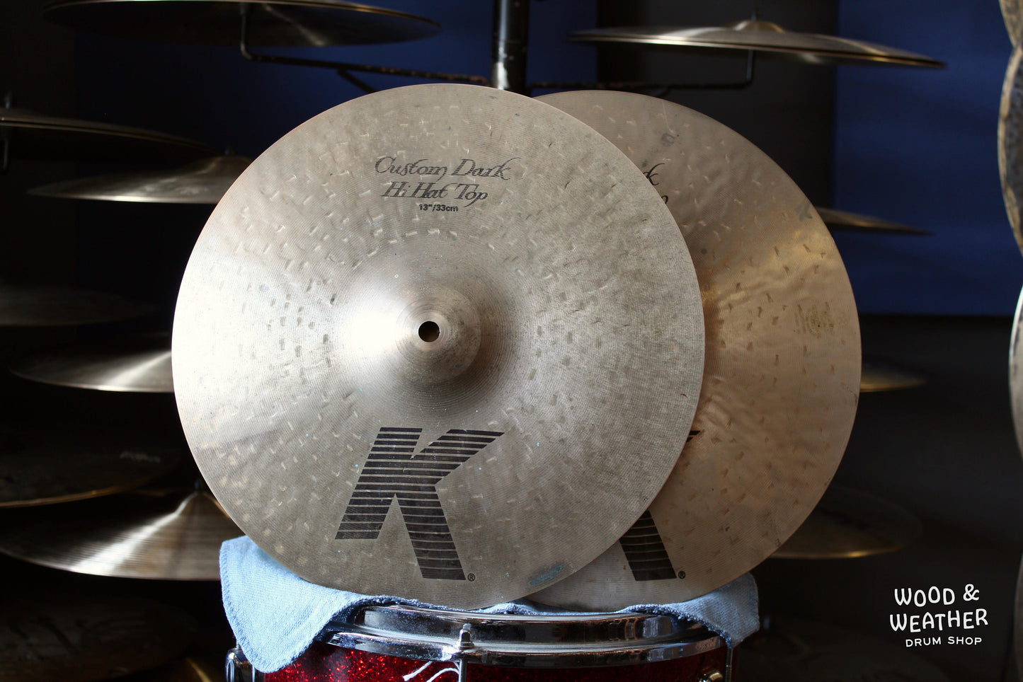 Used Zildjian 13" K Custom Dark Hi-Hat Cymbals 865/915g