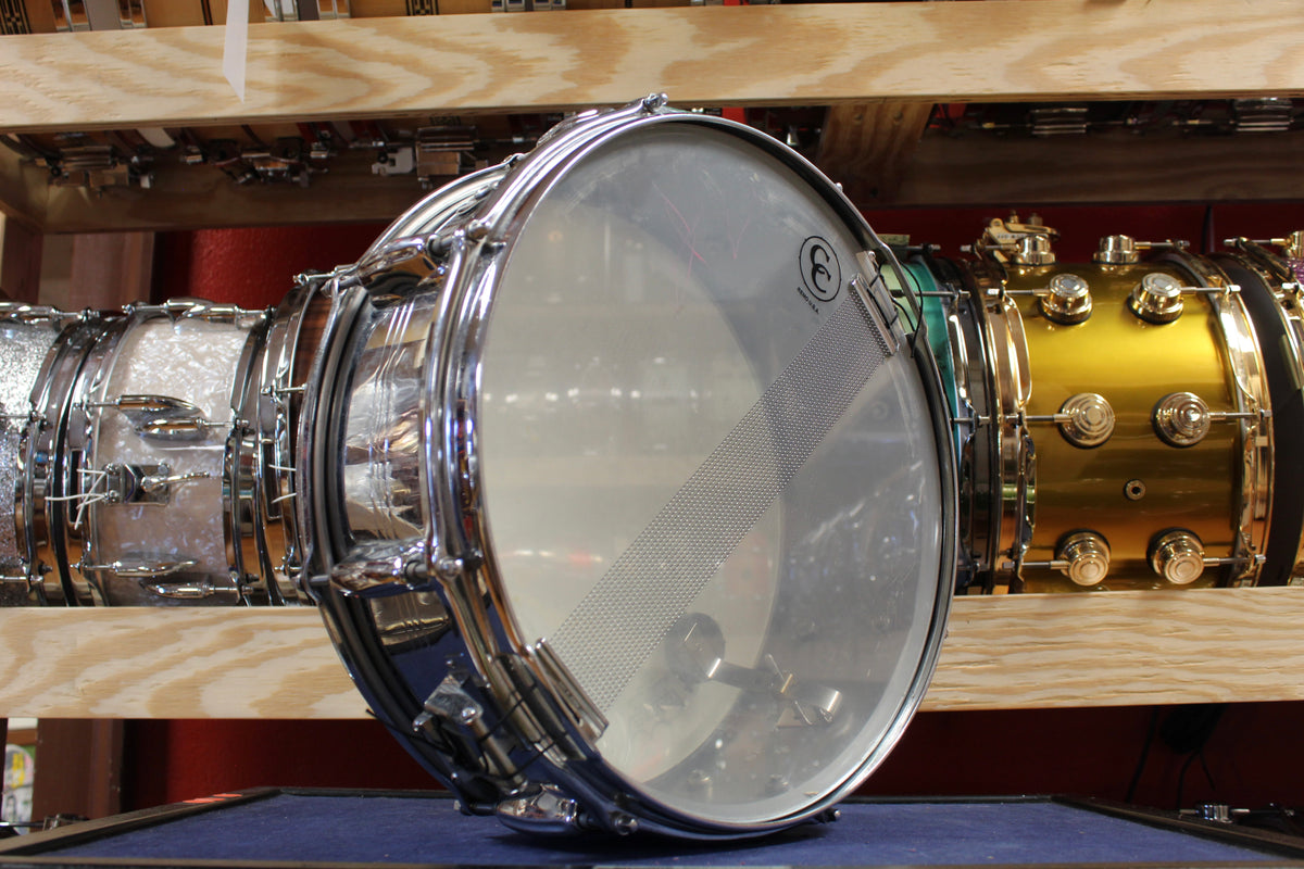 1970s Slingerland 5x14 Chrome Over Brass Sound King Snare Drum