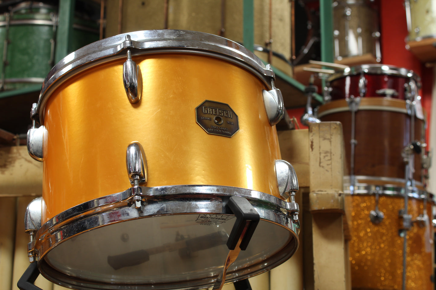 1970s Gretsch Progressive Jazz in Gold Nitron 14x18 14x14 8x12