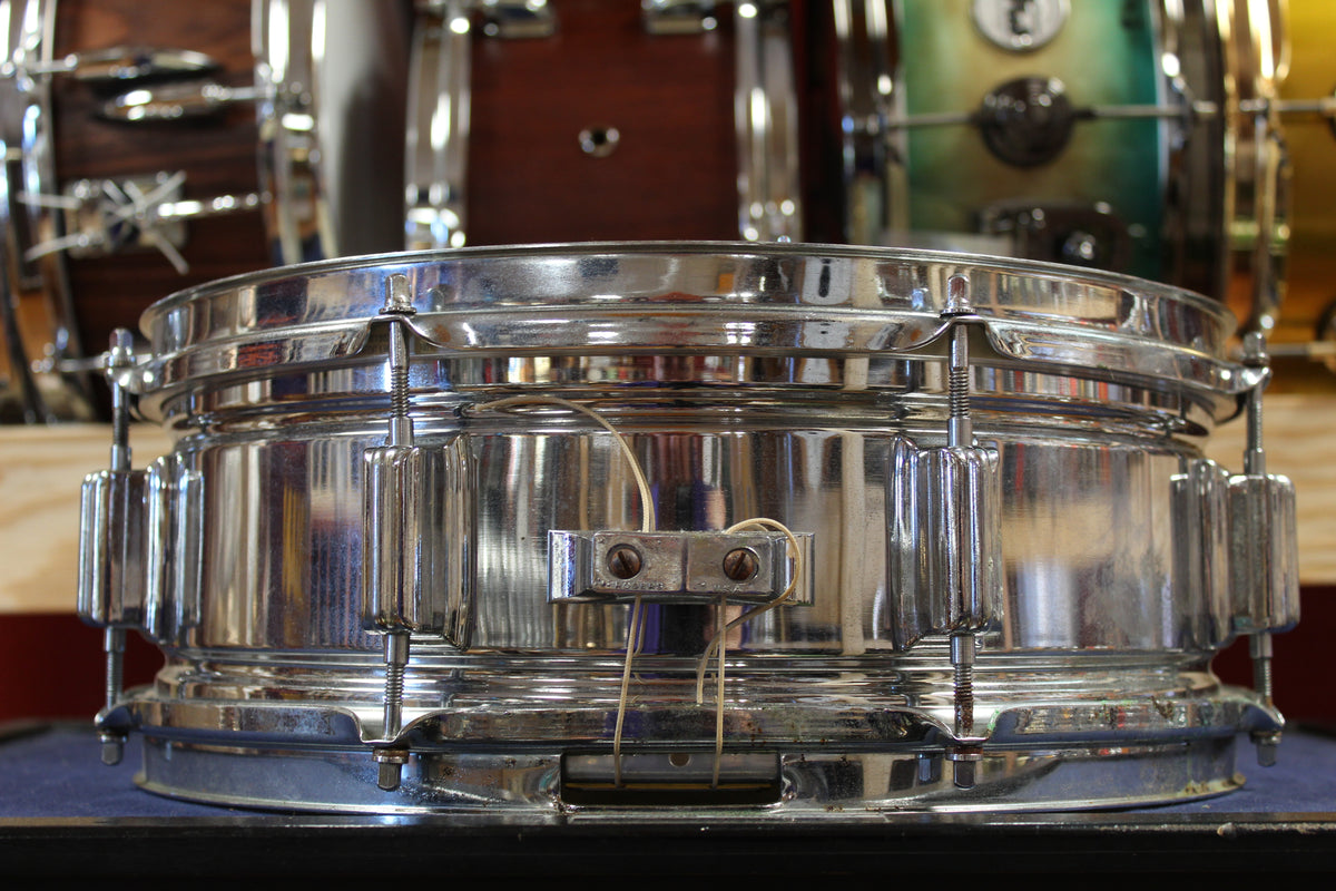 1960s Rogers 5x14 Chrome Over Brass Powertone Snare Drum Serial no. 6441 Cleveland, OH