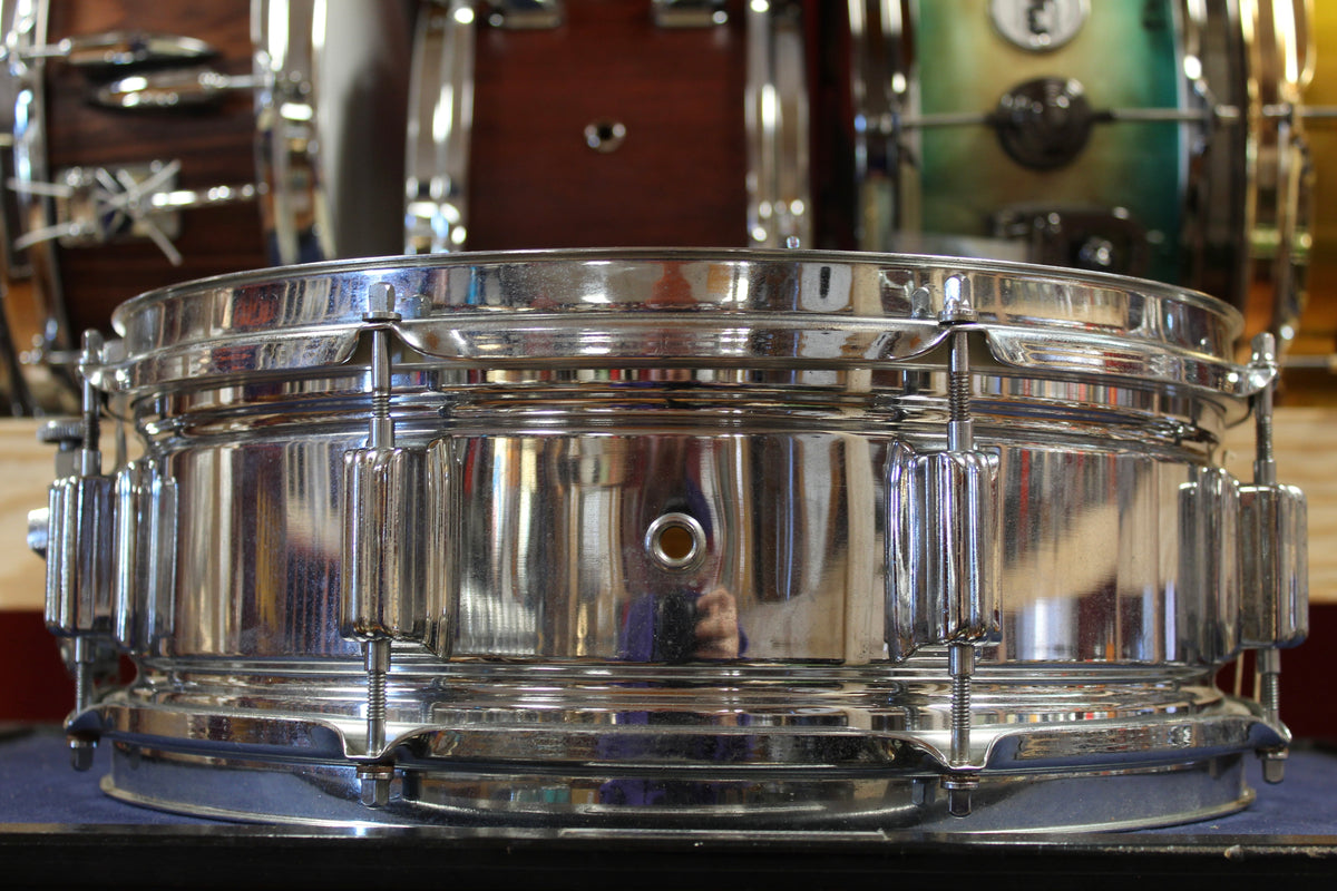 1960s Rogers 5x14 Chrome Over Brass Powertone Snare Drum Serial no. 6441 Cleveland, OH