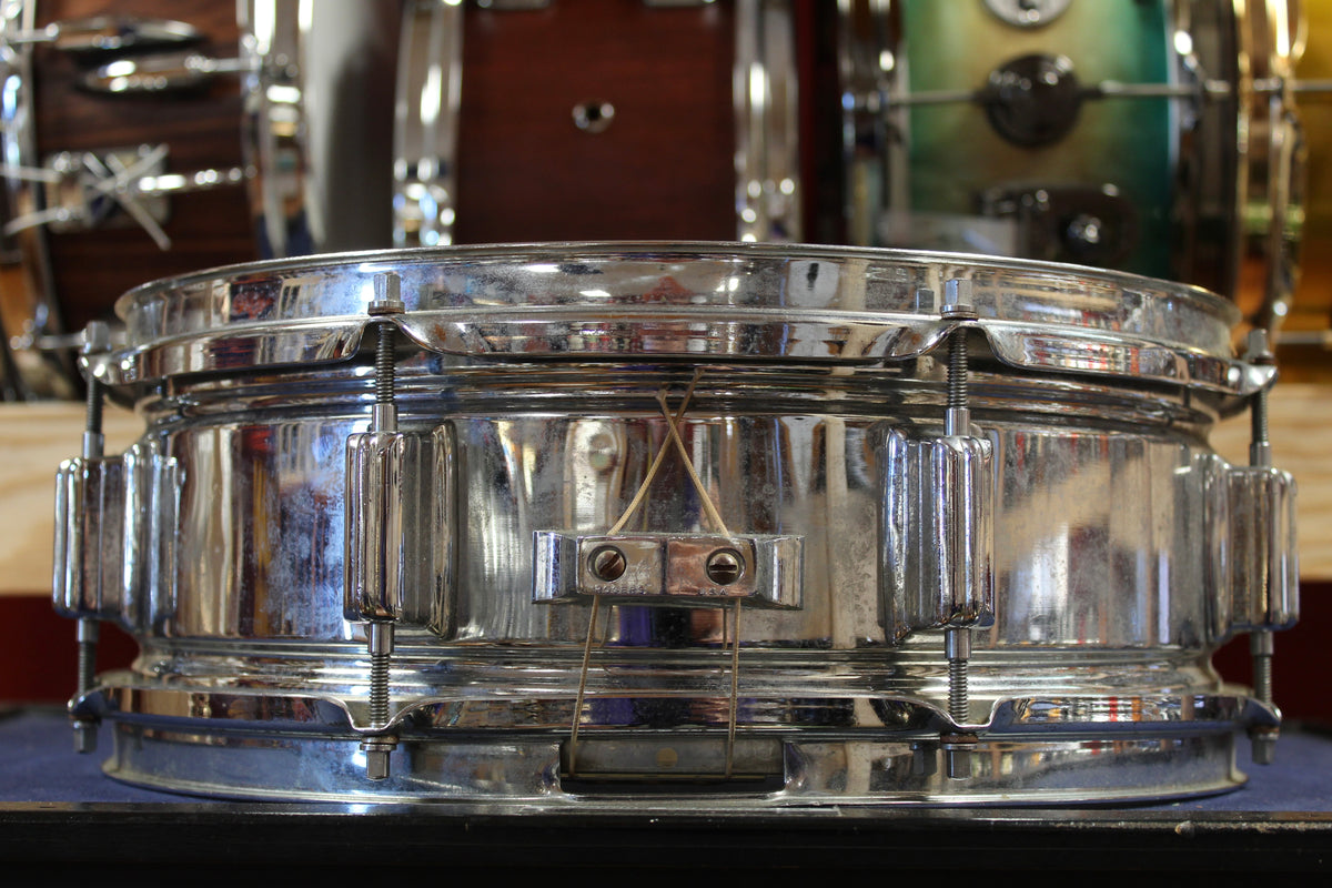 1960s Rogers 5x14 Chrome Over Brass Powertone Snare Drum Serial no.15706 Dayton, OH